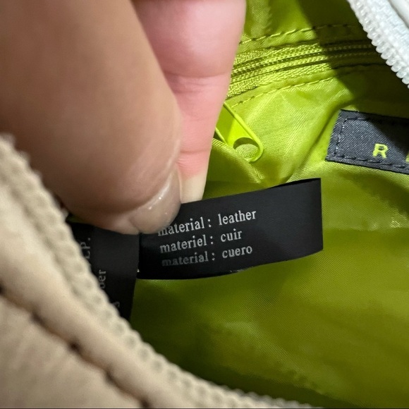 Vtg Kenneth Cole Reaction White Leather Rectangular Y2K Handbag Grunge Preppy - Picture 6 of 9